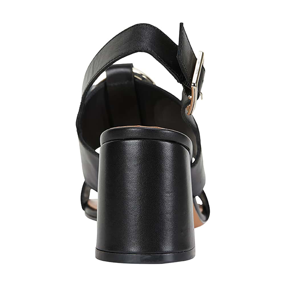 Obsess Heel in Black Leather