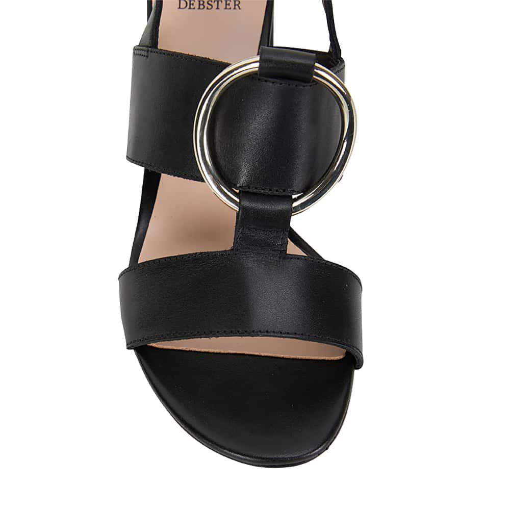 Obsess Heel in Black Leather