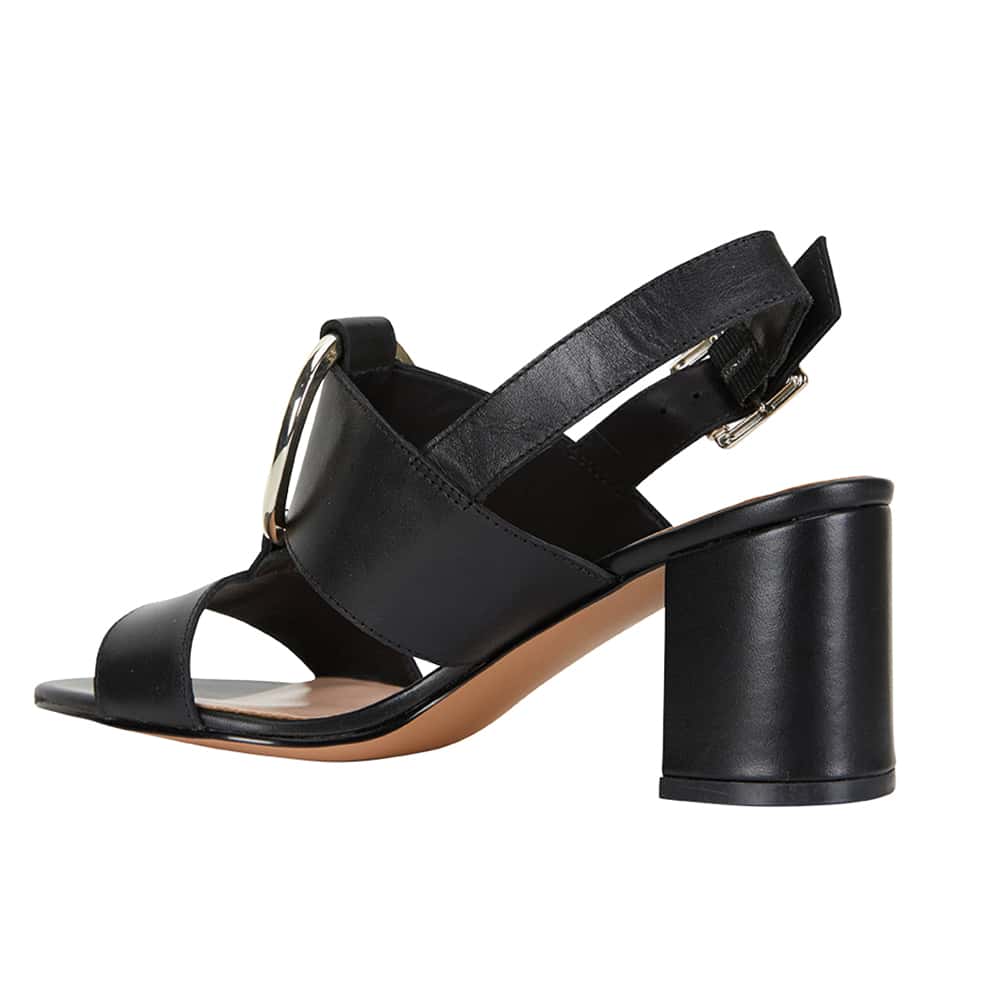 Obsess Heel in Black Leather