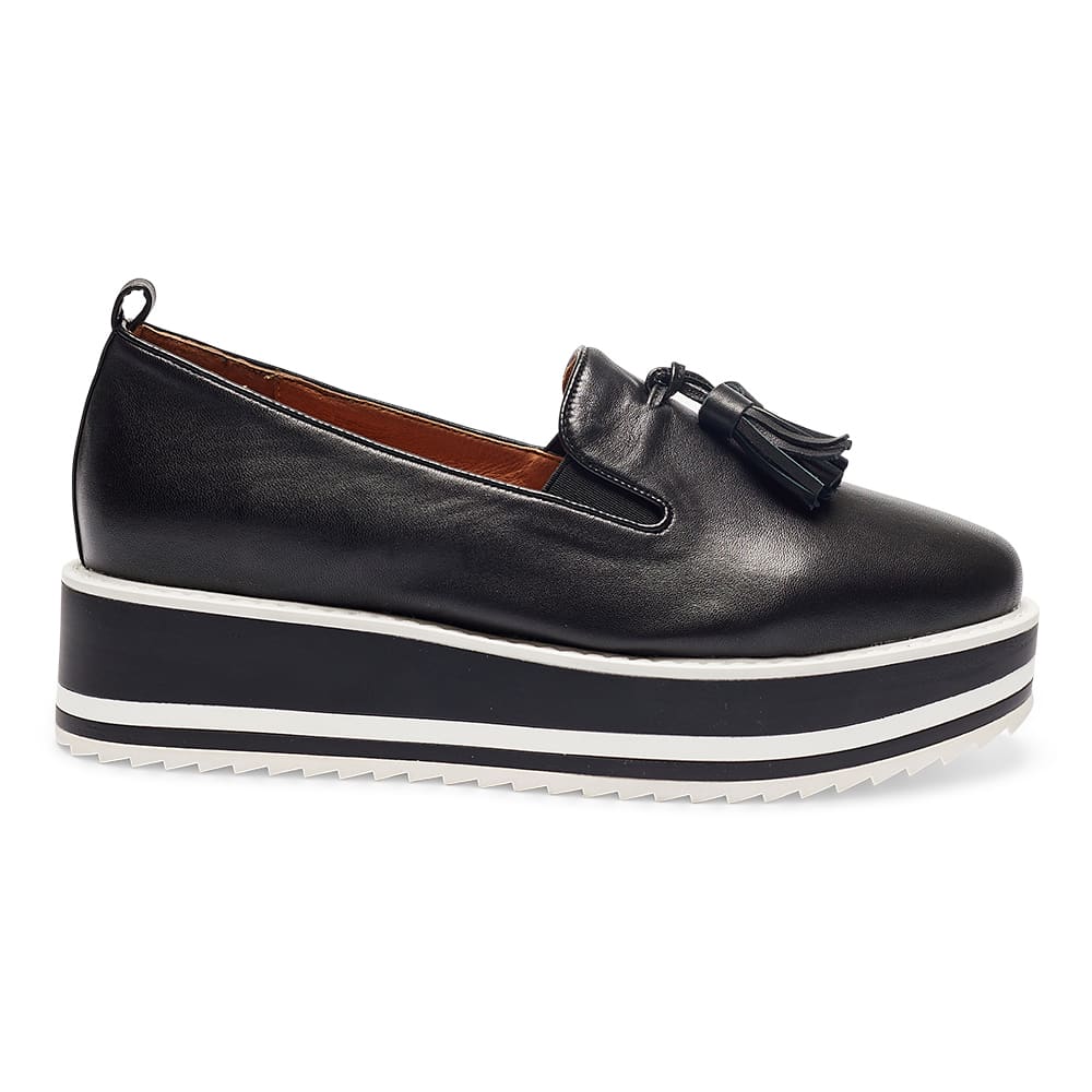 Ojay Flat in Black Leather