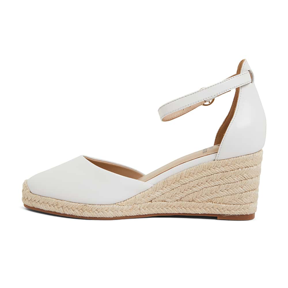 Peru Wedge in White Leather