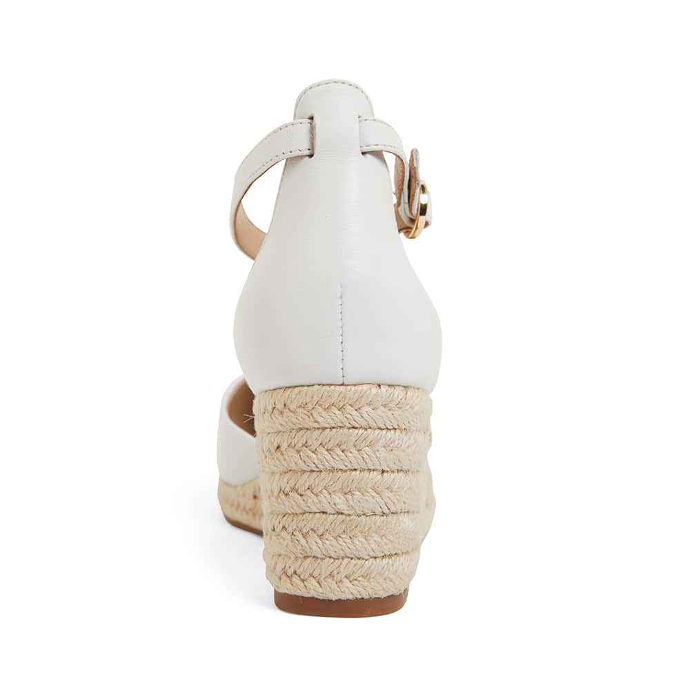 Peru Wedge in White Leather