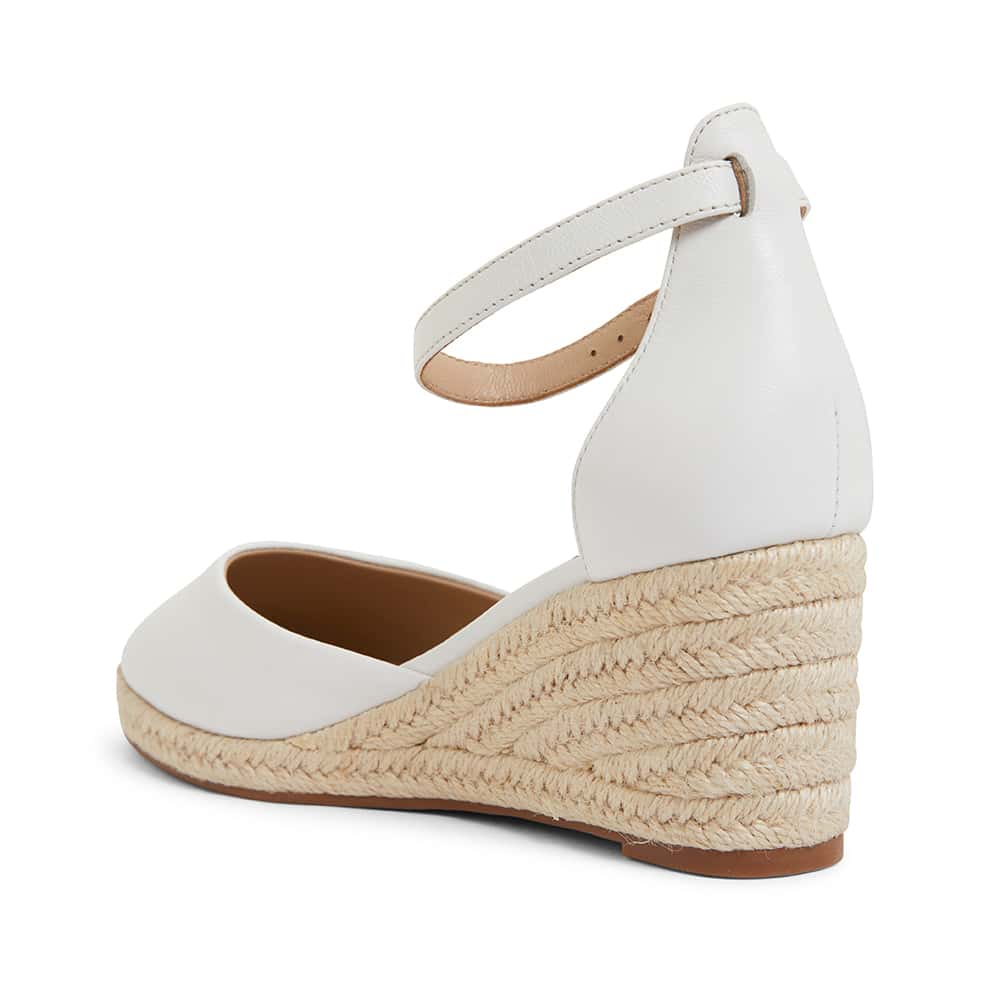 Peru Wedge in White Leather