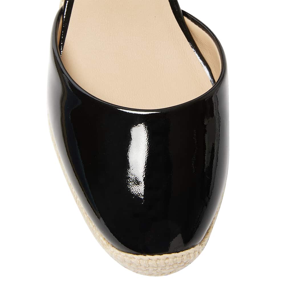 Peru Wedge in Black Patent