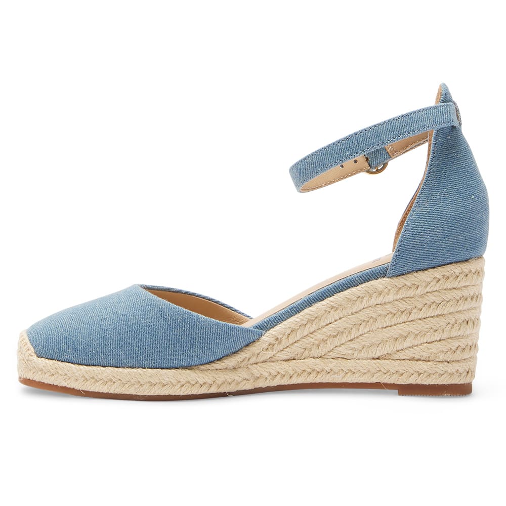 Peru Wedge in Denim Fabric
