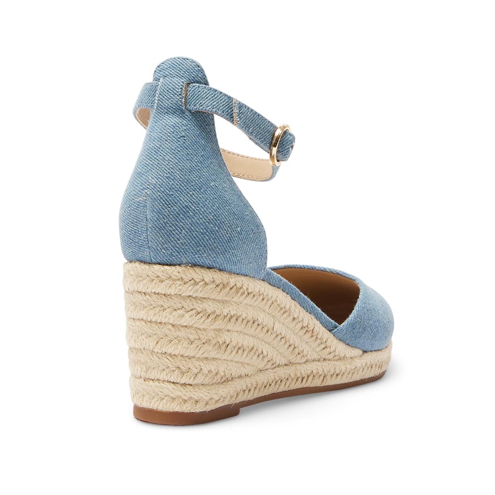 Peru Wedge in Denim Fabric