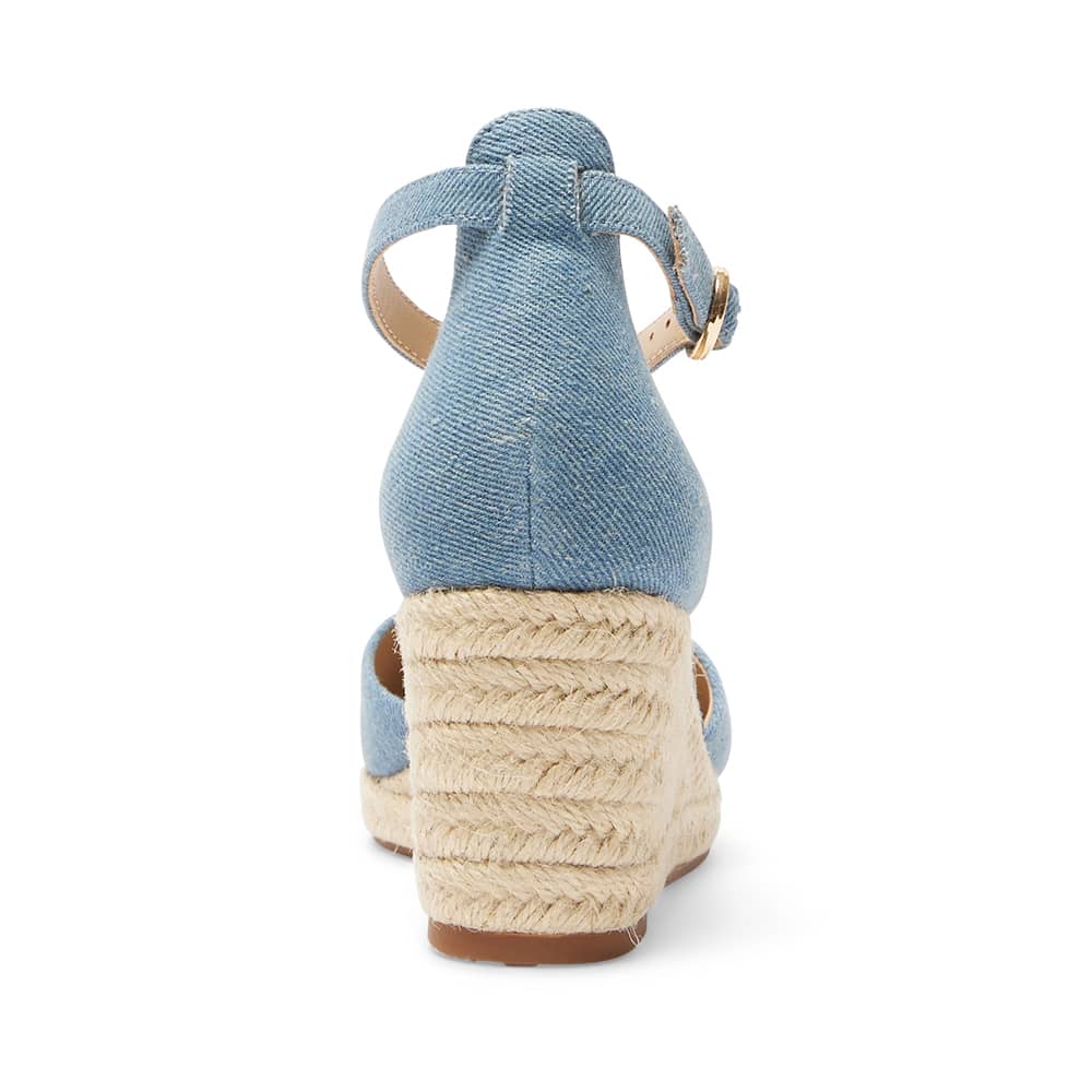 Peru Wedge in Denim Fabric