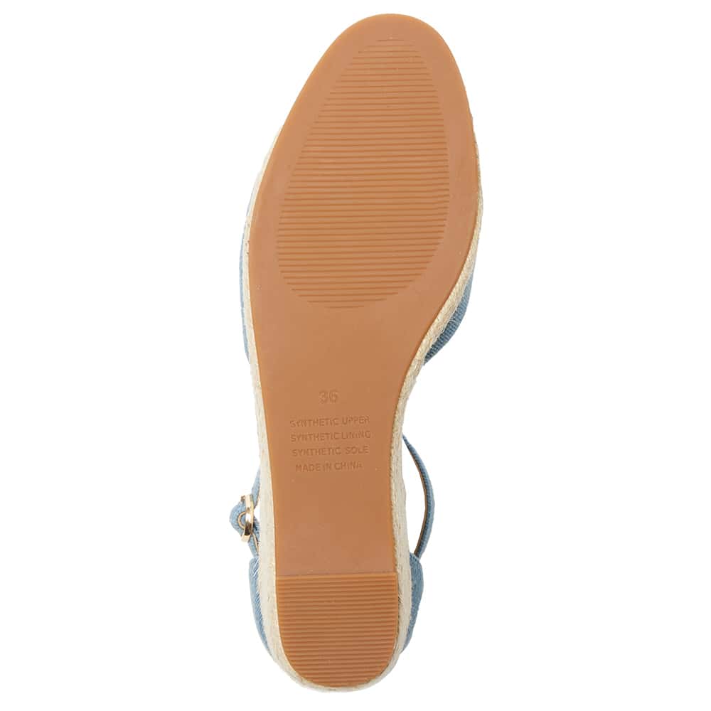 Peru Wedge in Denim Fabric