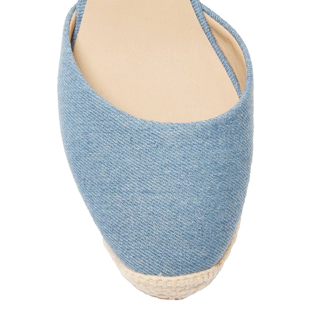 Peru Wedge in Denim Fabric