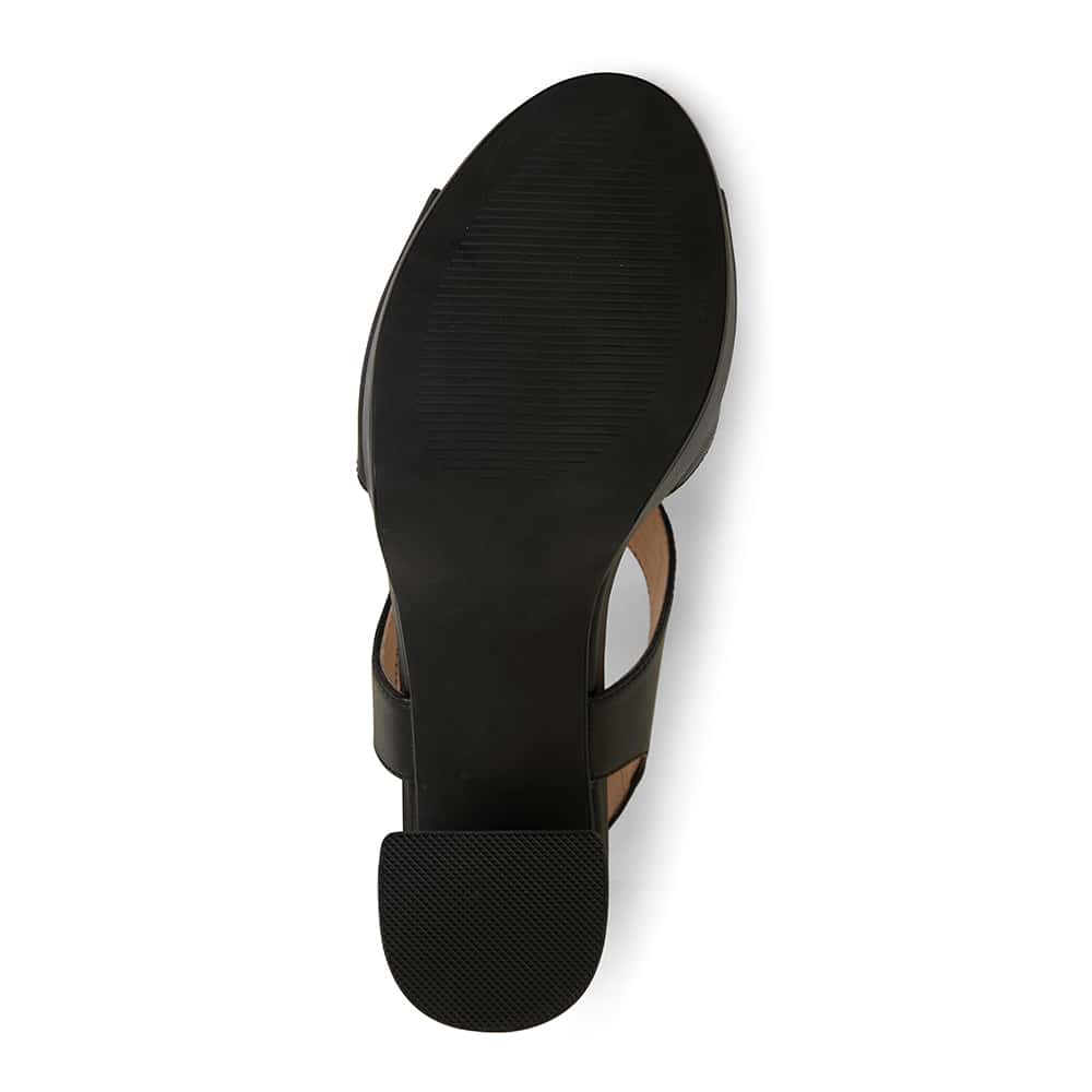 Piazza Heel in Black Leather