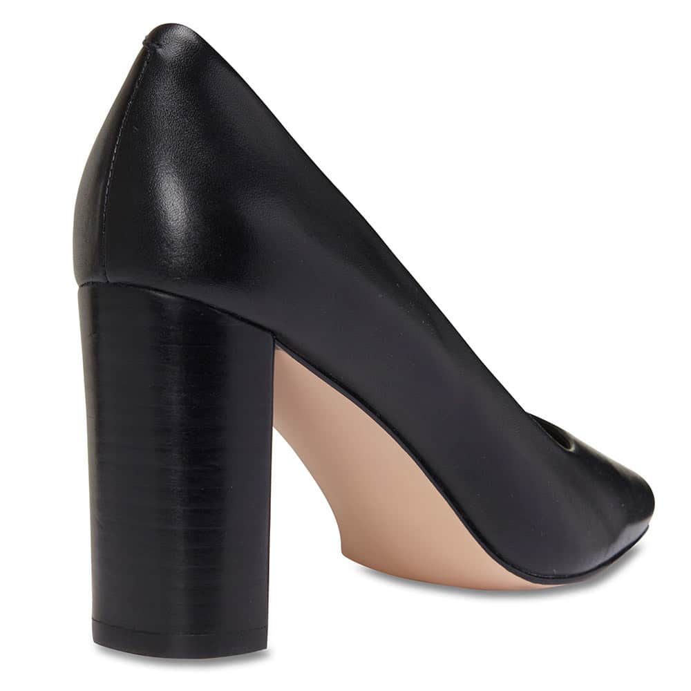 Piper Heel in Black Leather