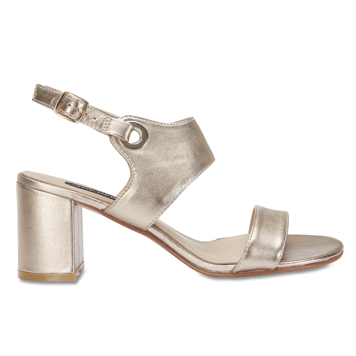 Pride Heel in Gold Metallic Leather