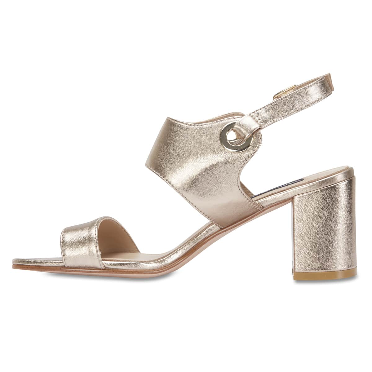 Pride Heel in Gold Metallic Leather