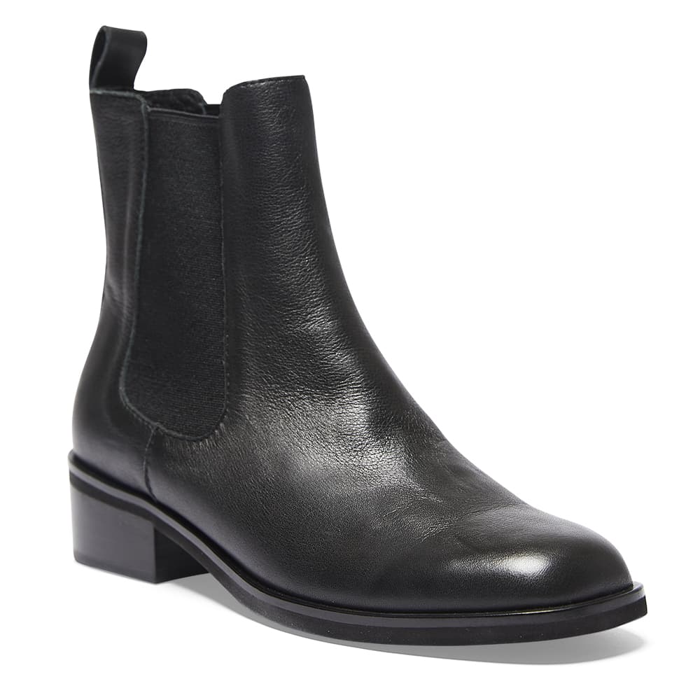 Sarah Rafferty Leather Boot Rafferty Boot in Black Leather | Jane Debster | Shoe HQ