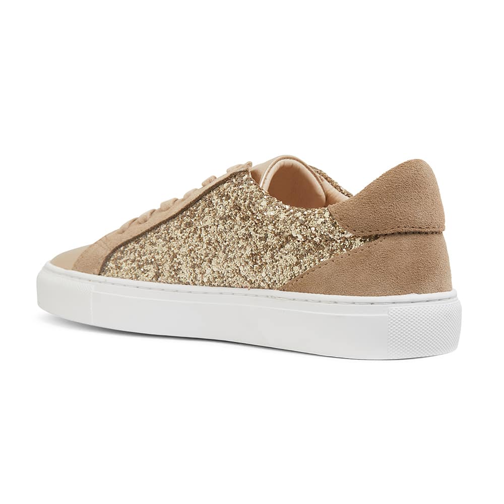 Ray Sneaker in Gold Glitter Multi Leather