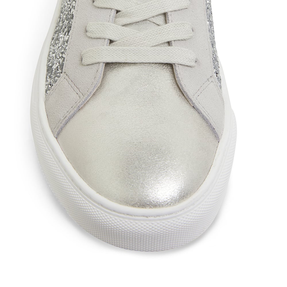 Ray Sneaker in Silver Glitter Leather
