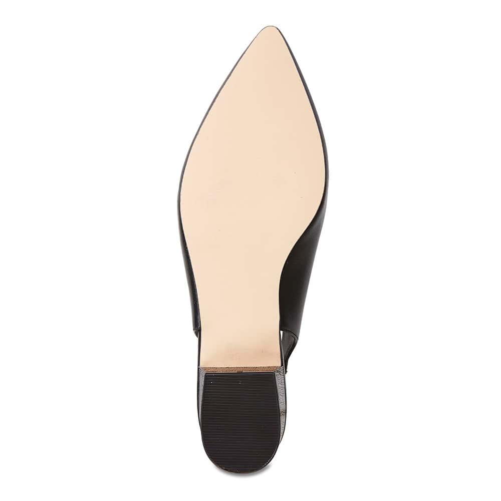 Retro Heel in Black Leather