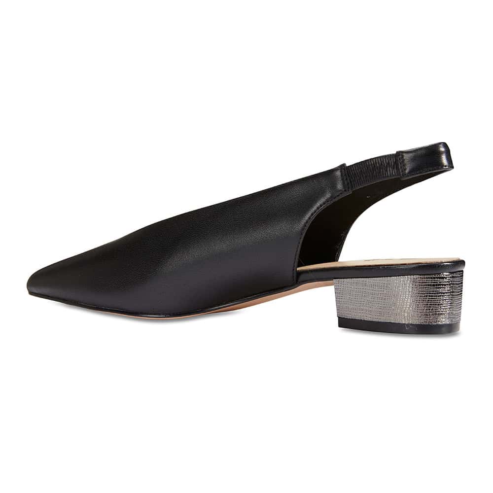 Retro Heel in Black Leather