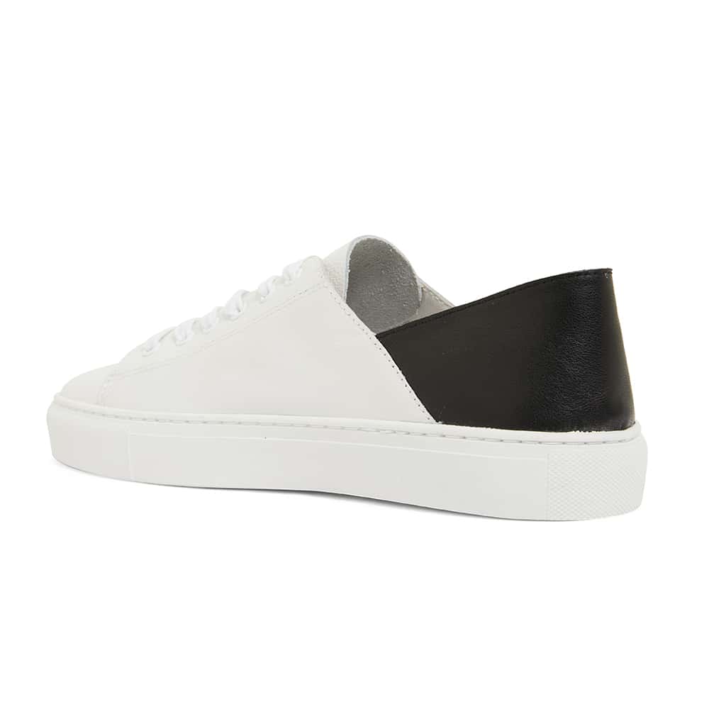 Rocket Sneaker in White And Black Leather