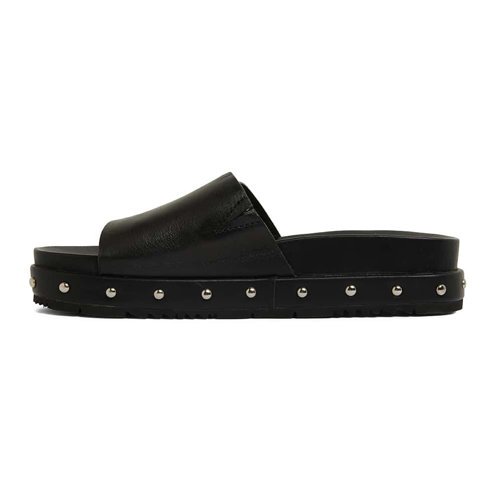 Saddle Slide in Black Leather