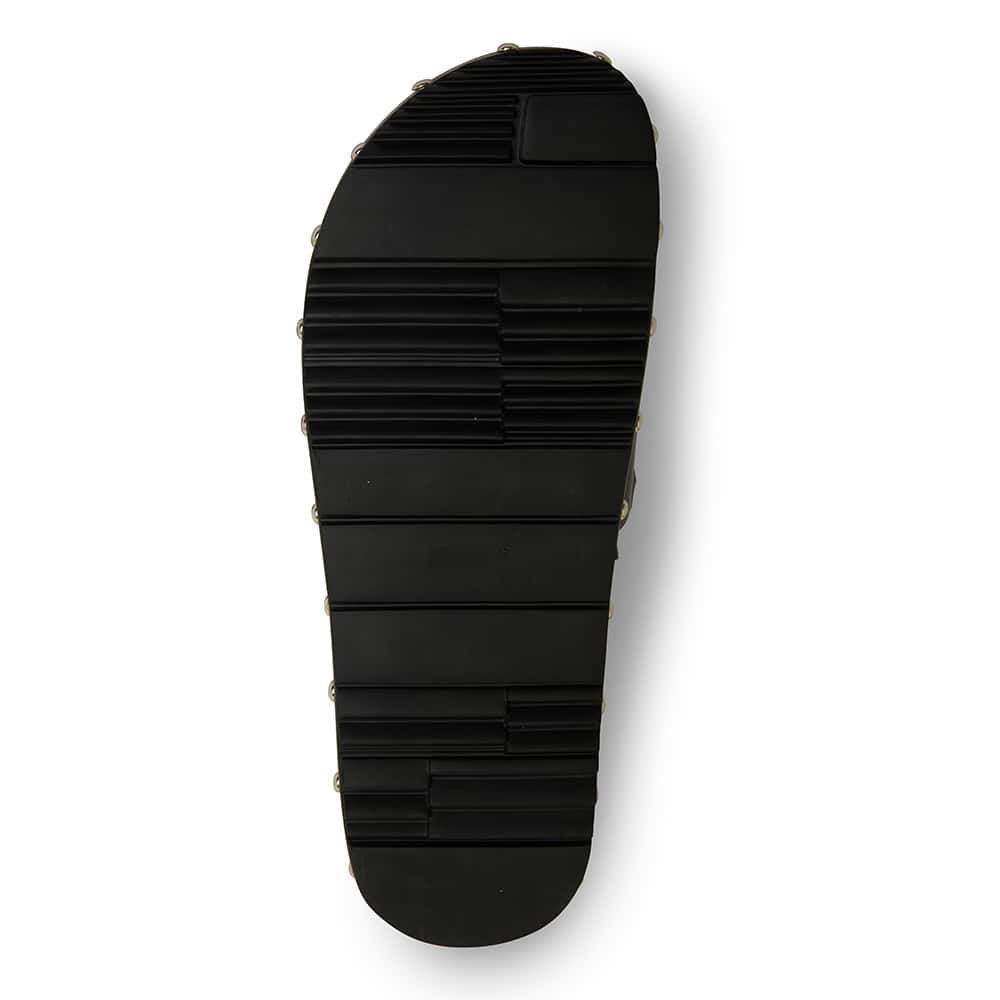 Saddle Slide in Black Leather