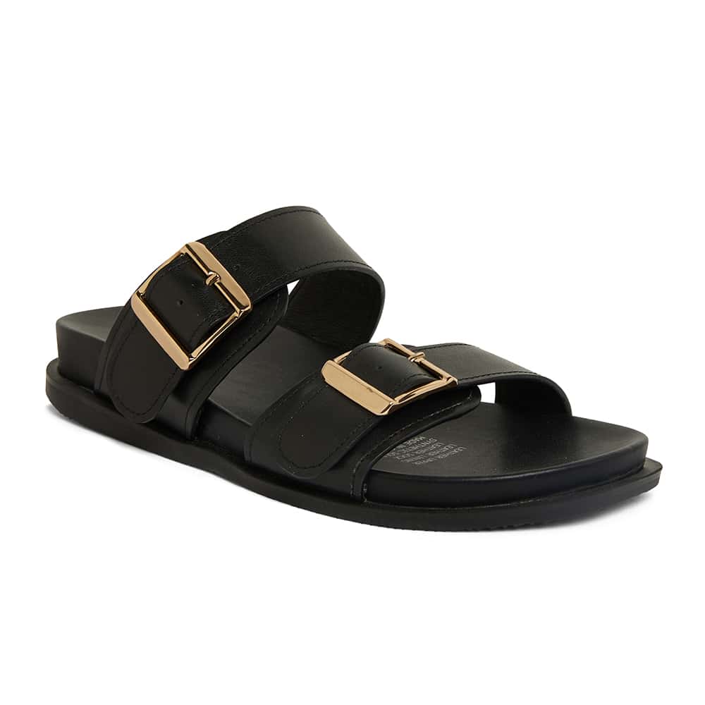 Sarina Slide in Black Leather Jane Debster Shoe HQ