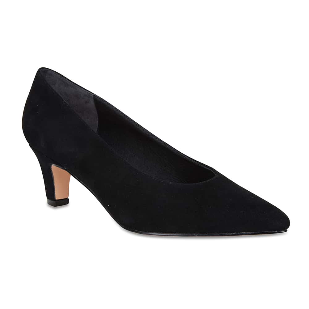 Seduce Heel in Black Suede