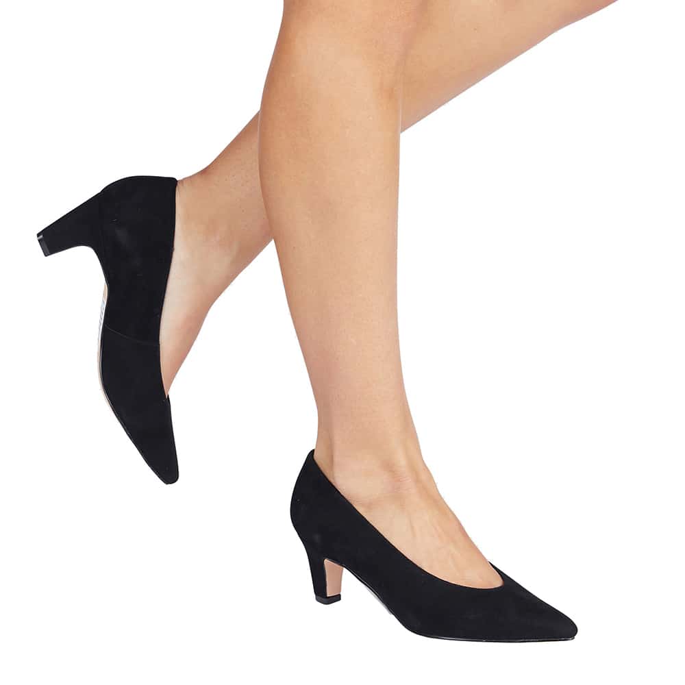Seduce Heel in Black Suede