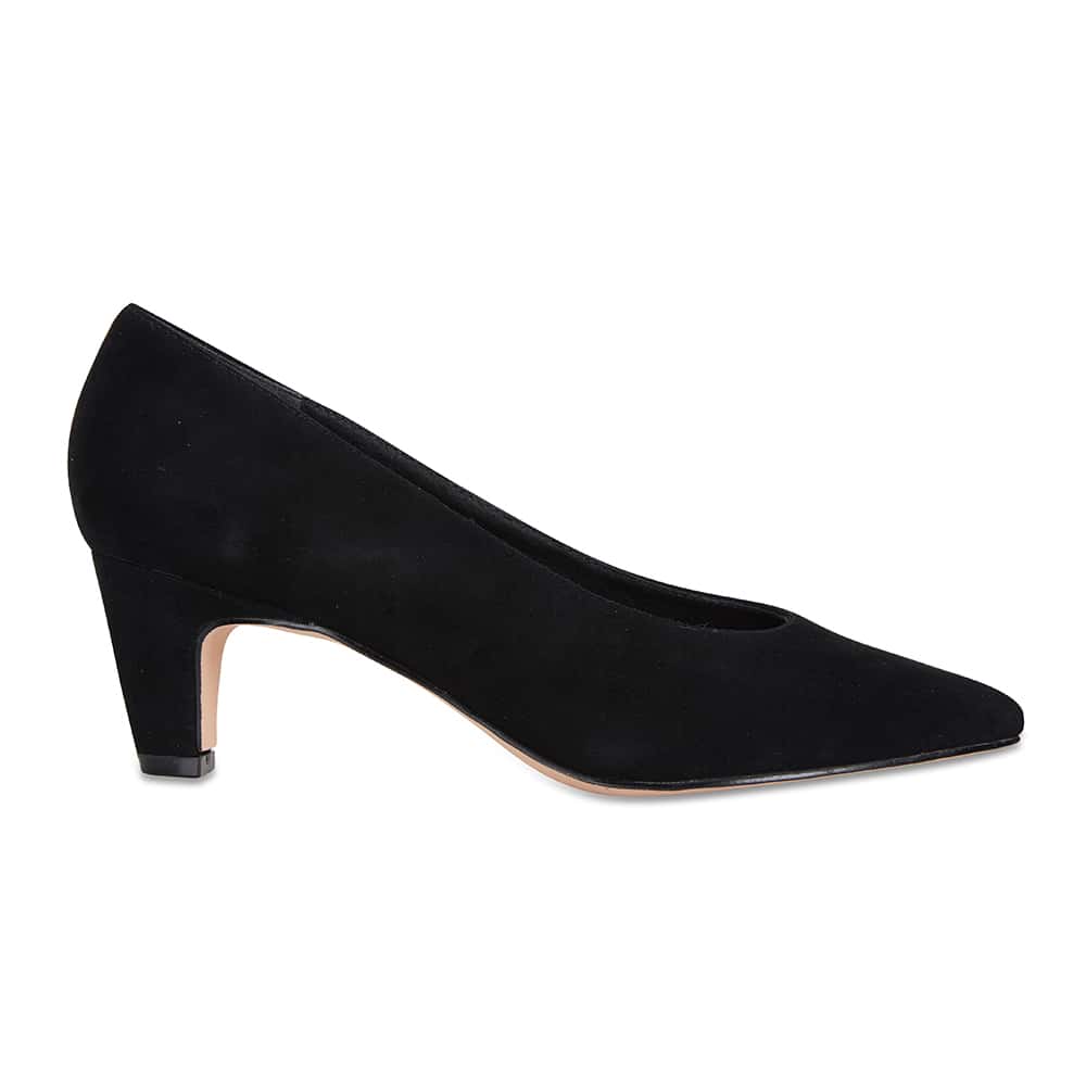 Seduce Heel in Black Suede