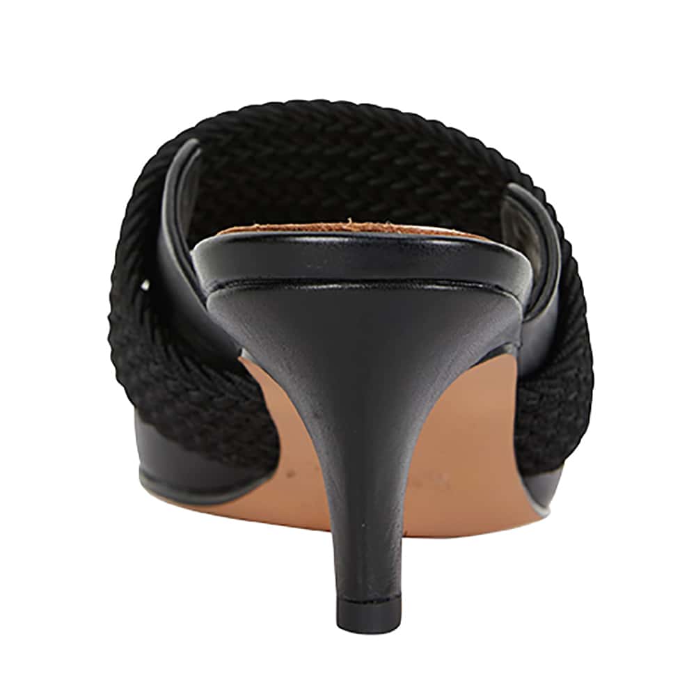Symbol Heel in Black Leather