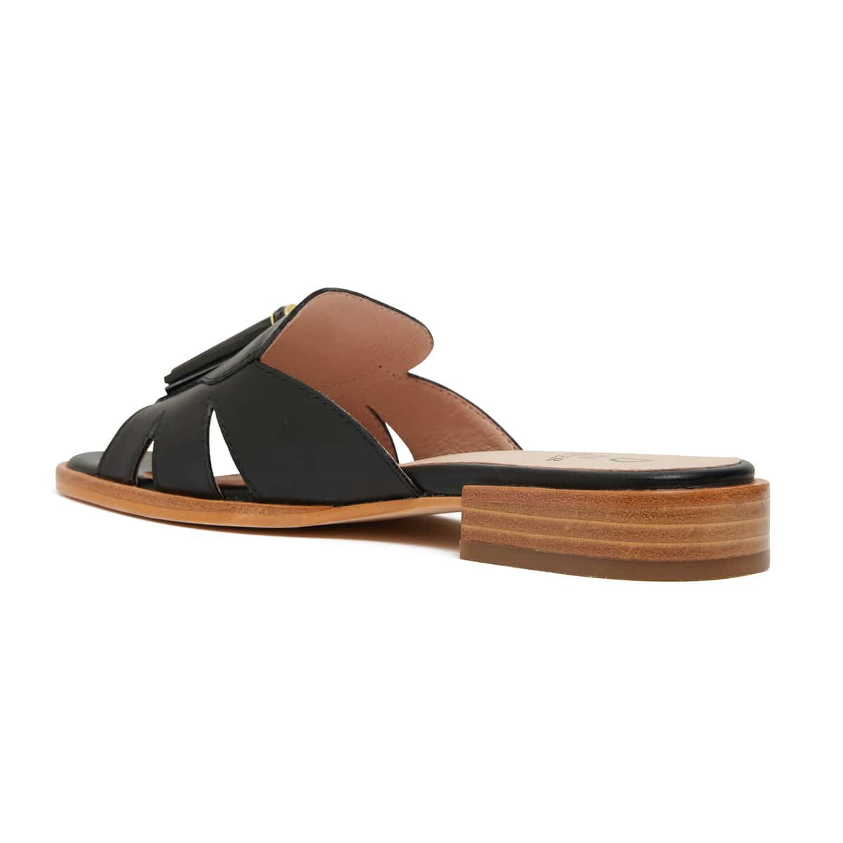Taboo Slide in Black Leather