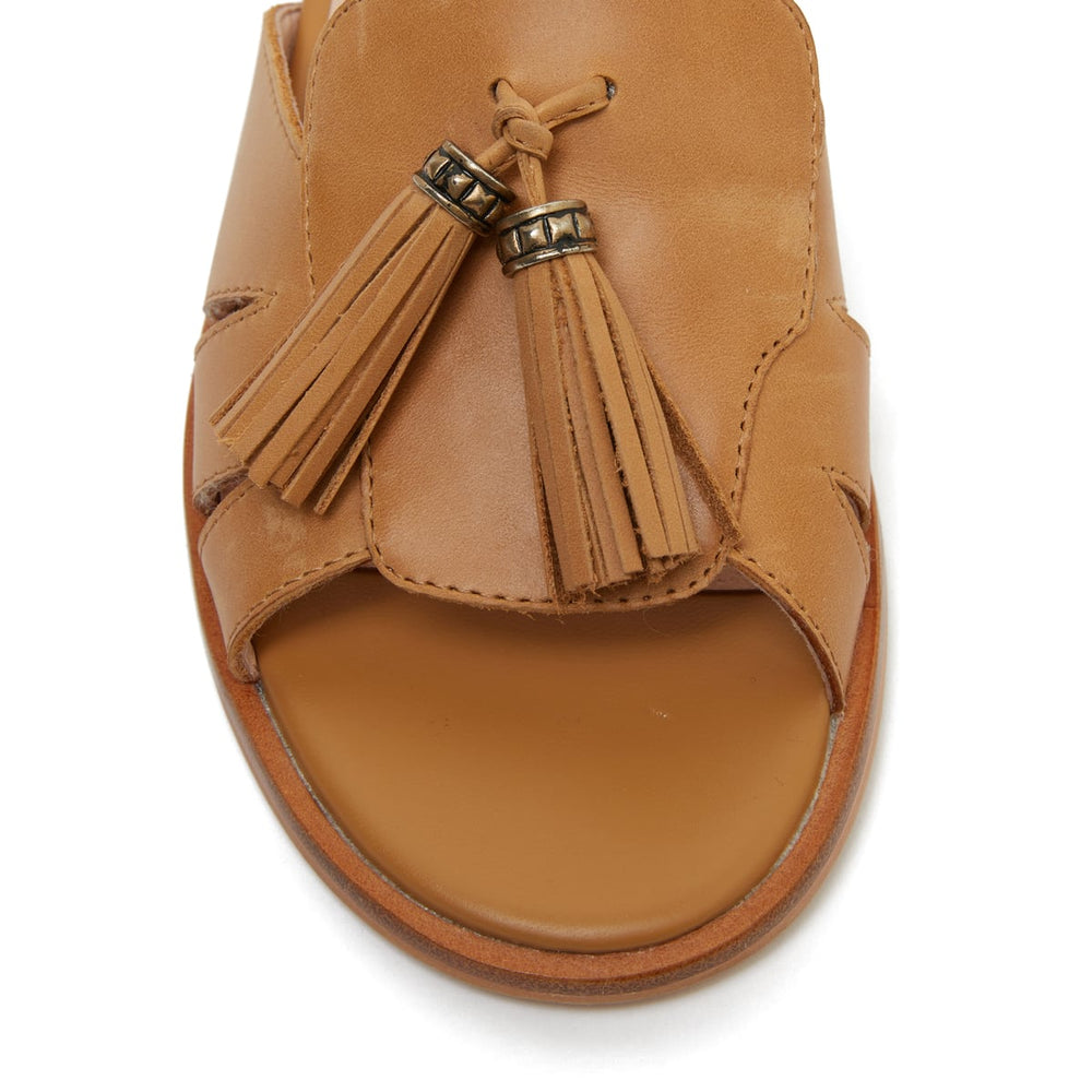 Taboo Slide in Tan Leather