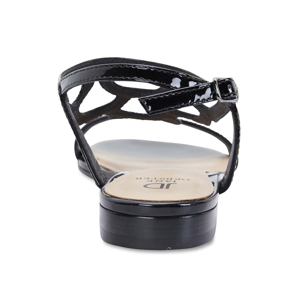 Tahiti Sandal in Black Patent