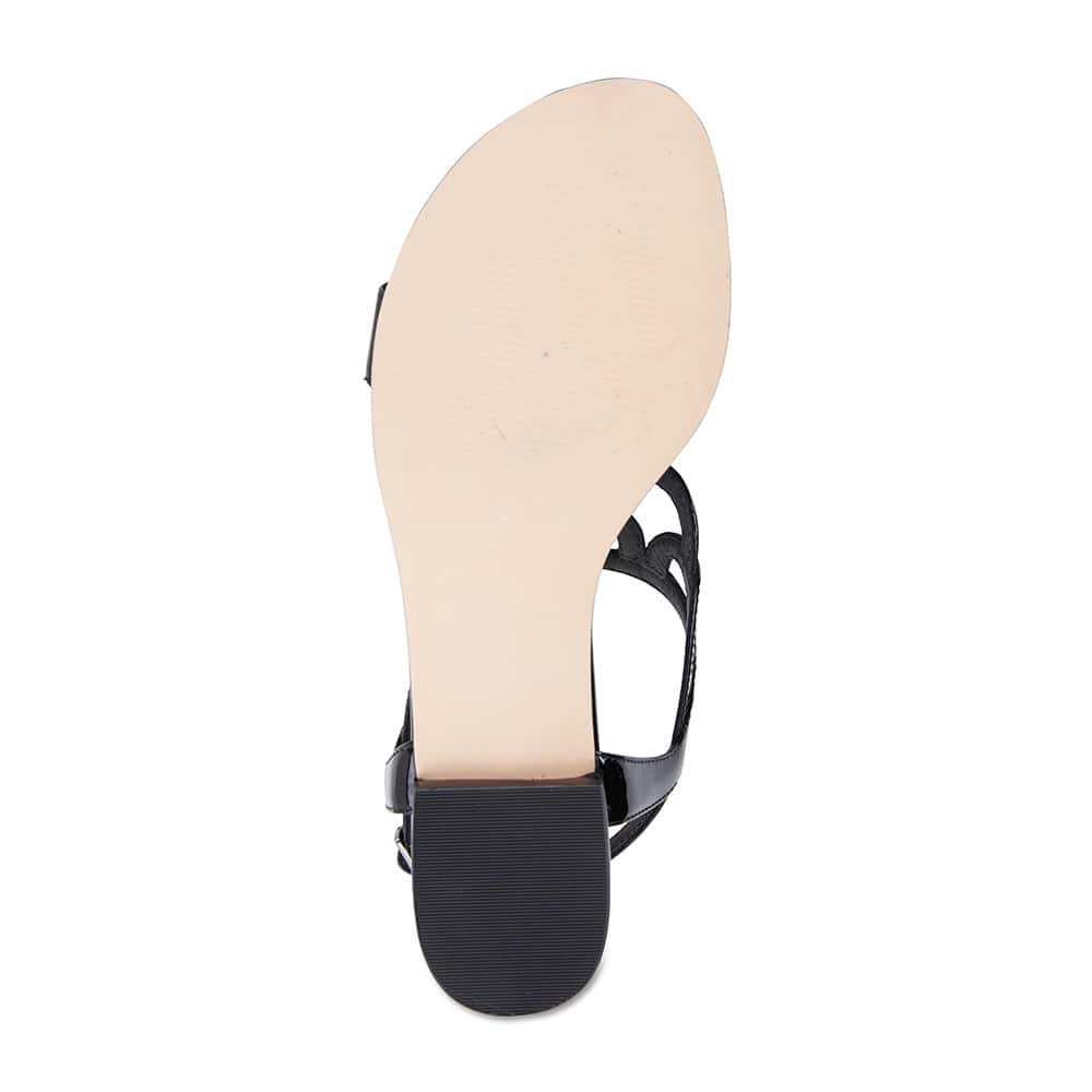 Tahiti Sandal in Black Patent