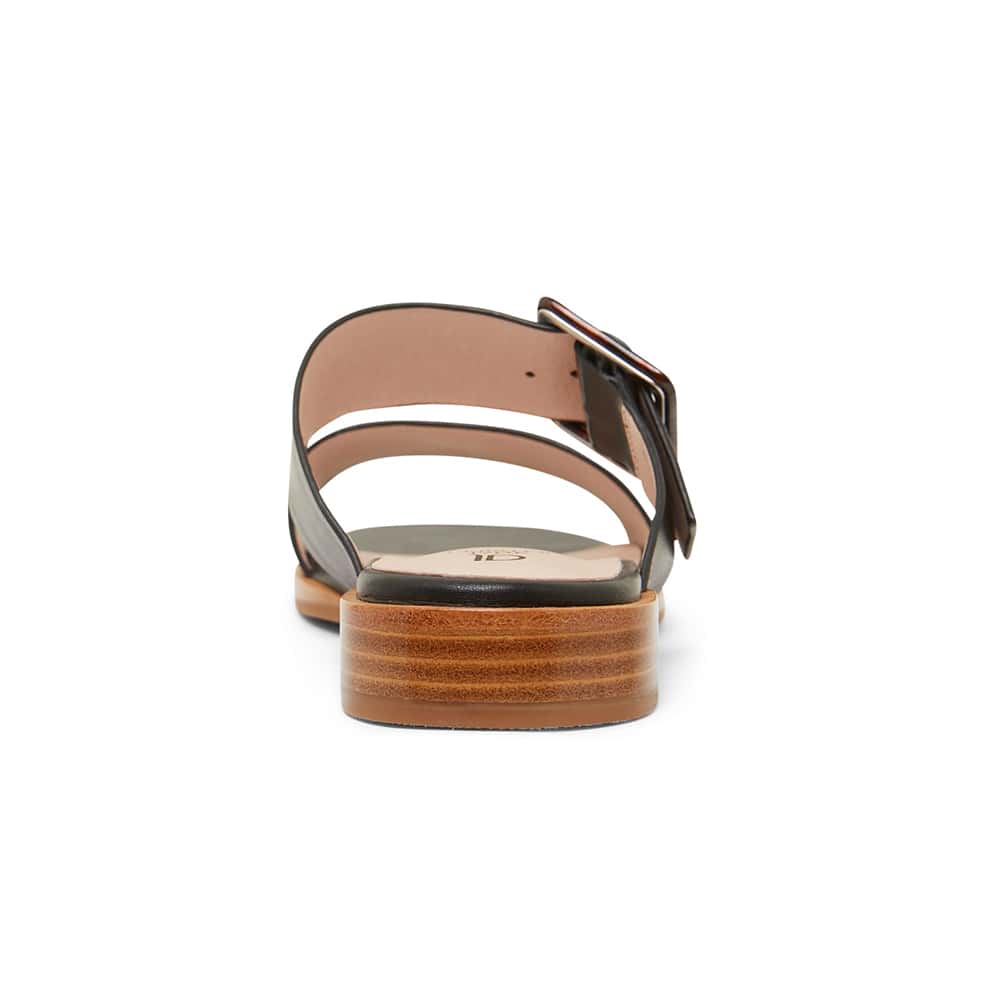 Tanya Slide in Black Leather