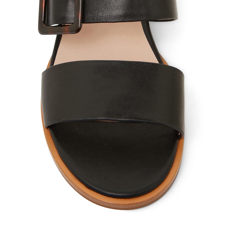 Tanya Slide in Black Leather
