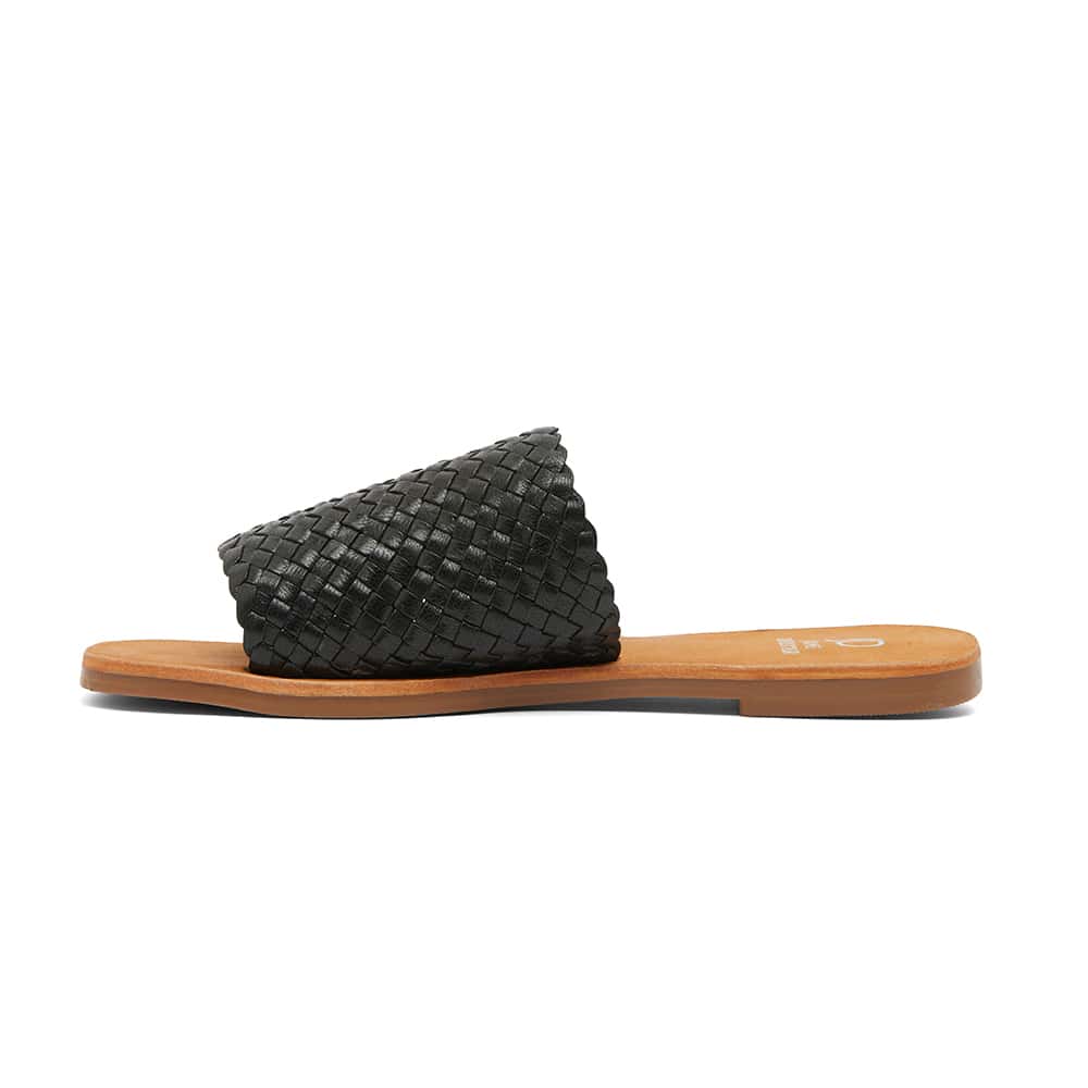Tatum Slide in Black Leather | Jane Debster | Shoe HQ