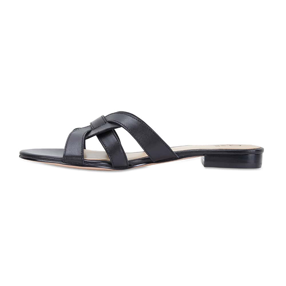 Tegan Slide in Black Leather