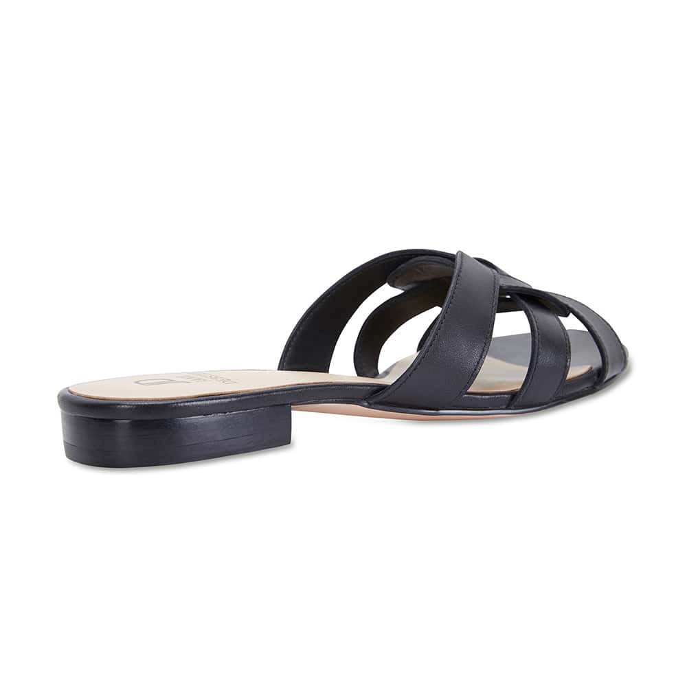 Tegan Slide in Black Leather