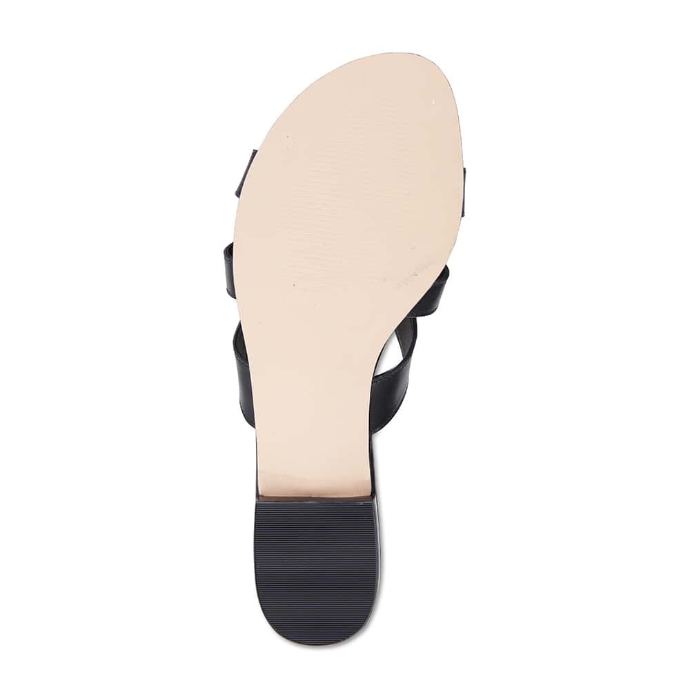 Tegan Slide in Black Leather