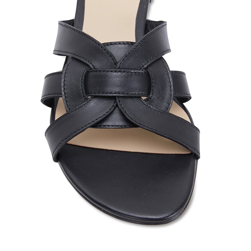 Tegan Slide in Black Leather
