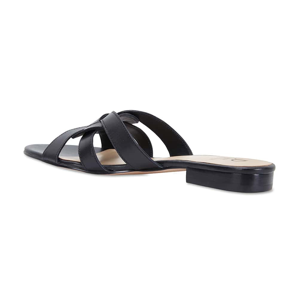 Tegan Slide in Black Leather