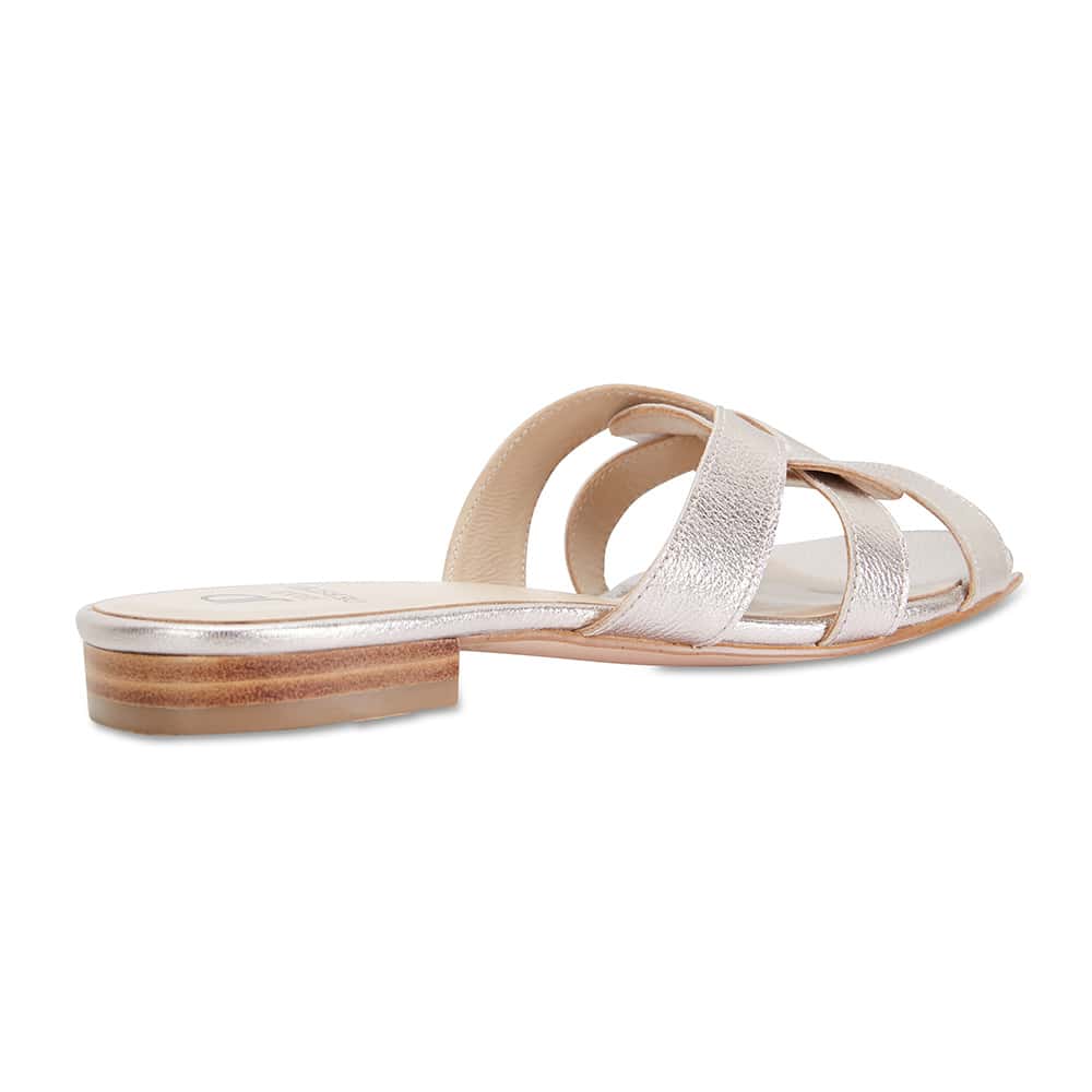 Tegan Slide in Soft Gold Leather