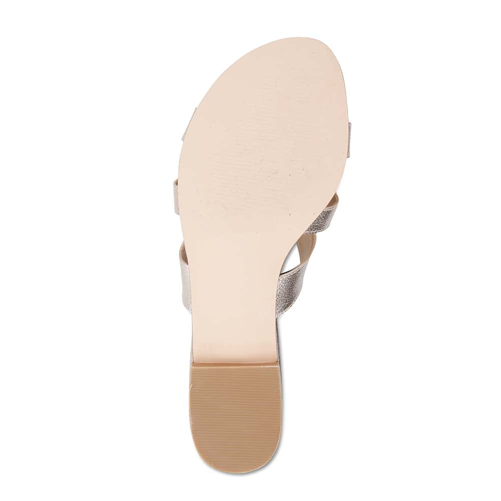 Tegan Slide in Soft Gold Leather