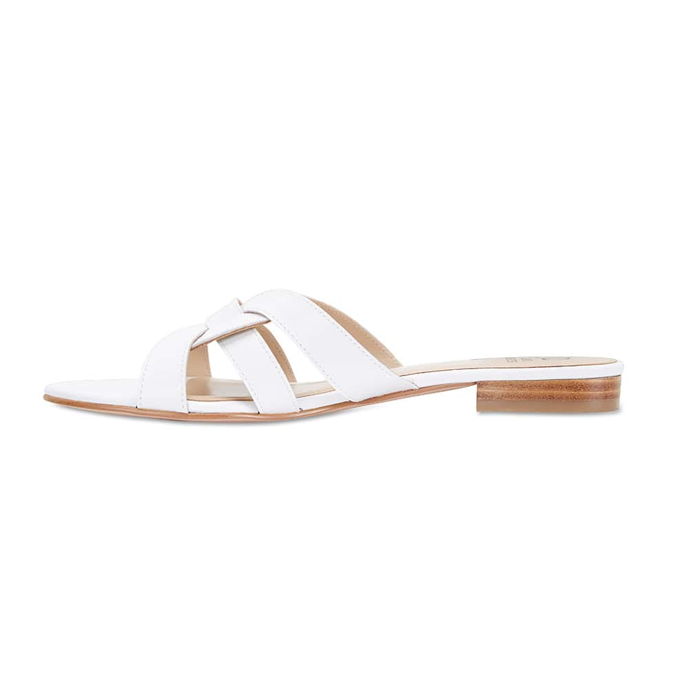 Tegan Slide in White Leather