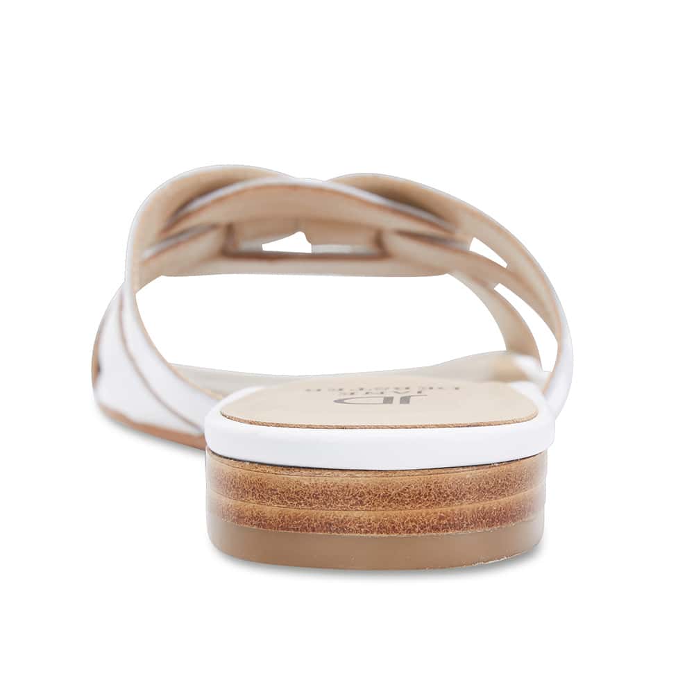 Tegan Slide in White Leather