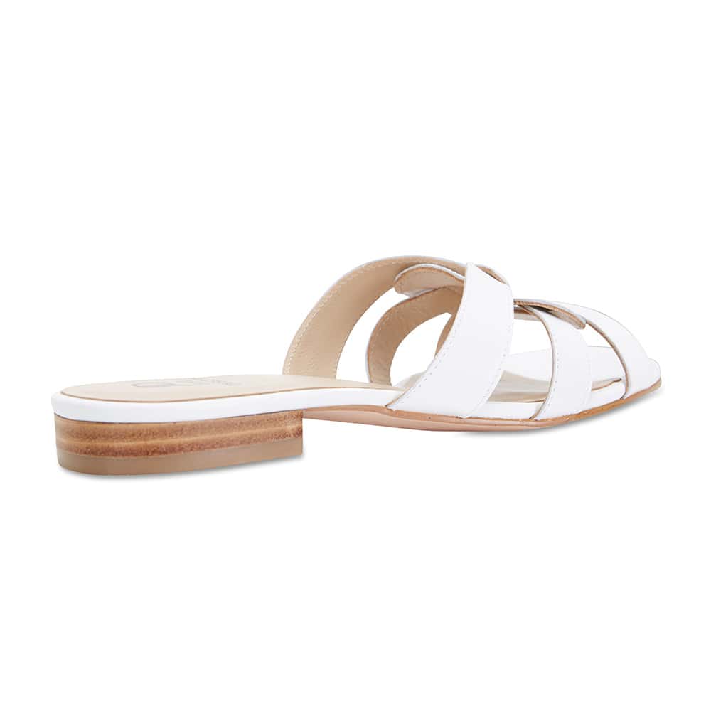 Tegan Slide in White Leather