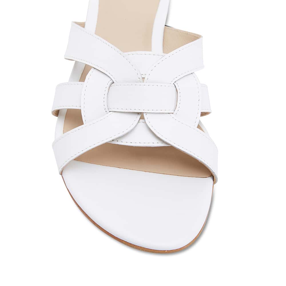 Tegan Slide in White Leather