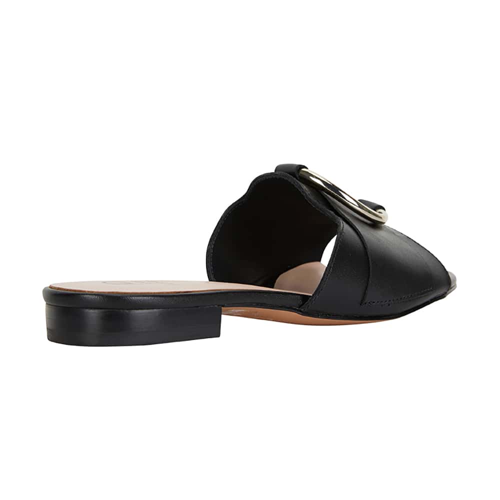 Trinity Slide in Black Leather