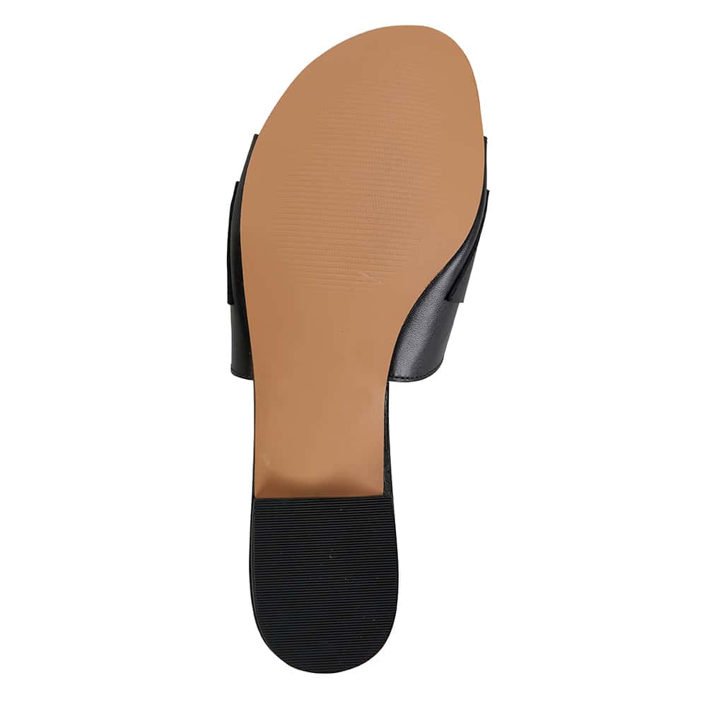 Trinity Slide in Black Leather